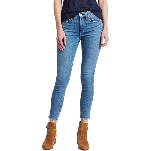 Rag & Bone Cate Mid-Rise Raw Hem Ankle Skinny Jean - Picture 1 of 11